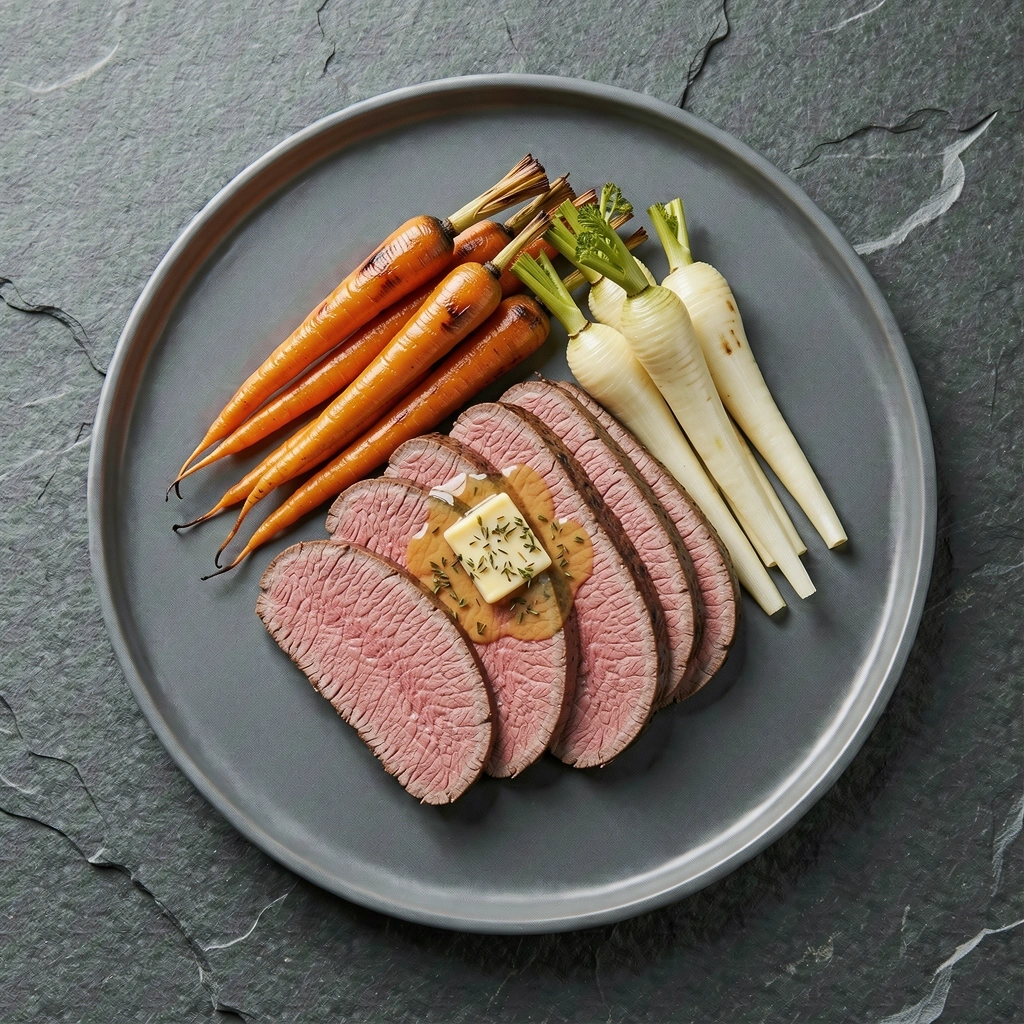 Alp-Rind mit Wurzelgemüse